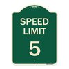 Signmission Speed Regulation Speed Limit 5 Mph Heavy-Gauge Aluminum Architectural Sign, 24" x 18", G-1824-22876 A-DES-G-1824-22876